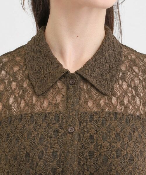 SHOO・LA・RUE / シューラルー カットソー | 【S-LL/5分袖】大人の抜け感 襟付きレーストップス | 詳細12