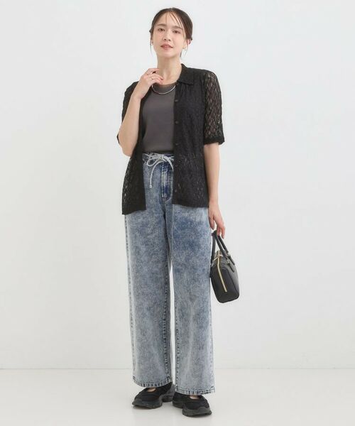 SHOO・LA・RUE / シューラルー カットソー | 【S-LL/5分袖】大人の抜け感 襟付きレーストップス | 詳細3