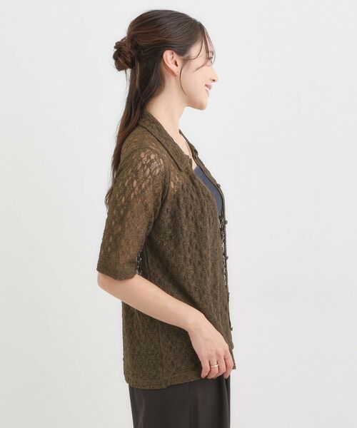 SHOO・LA・RUE / シューラルー カットソー | 【S-LL/5分袖】大人の抜け感 襟付きレーストップス | 詳細6