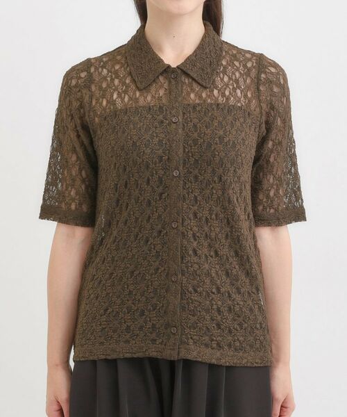 SHOO・LA・RUE / シューラルー カットソー | 【S-LL/5分袖】大人の抜け感 襟付きレーストップス | 詳細9