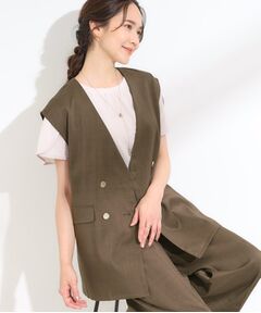 SHOO・LA・RUE / シューラルー ベスト | 【S-LL/セットアップ可/洗濯後しわになりにくい】ダブルベスト