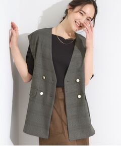 SHOO・LA・RUE / シューラルー ベスト | 【S-LL/セットアップ可/洗濯後しわになりにくい】ダブルベスト