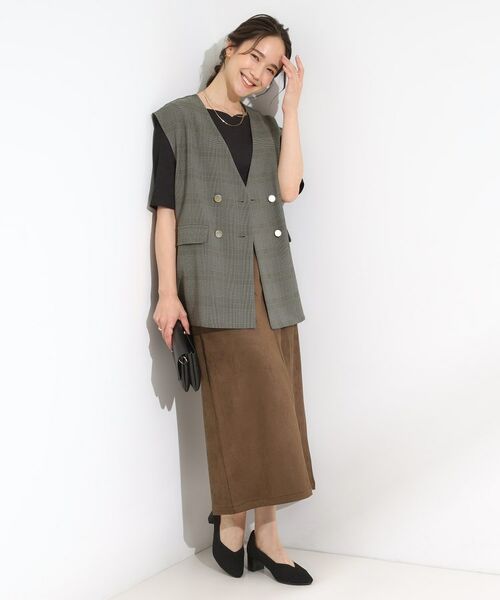 SHOO・LA・RUE / シューラルー ベスト | 【S-LL/セットアップ可/洗濯後しわになりにくい】ダブルベスト | 詳細11