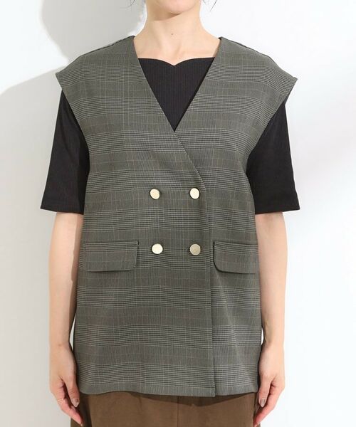 SHOO・LA・RUE / シューラルー ベスト | 【S-LL/セットアップ可/洗濯後しわになりにくい】ダブルベスト | 詳細14