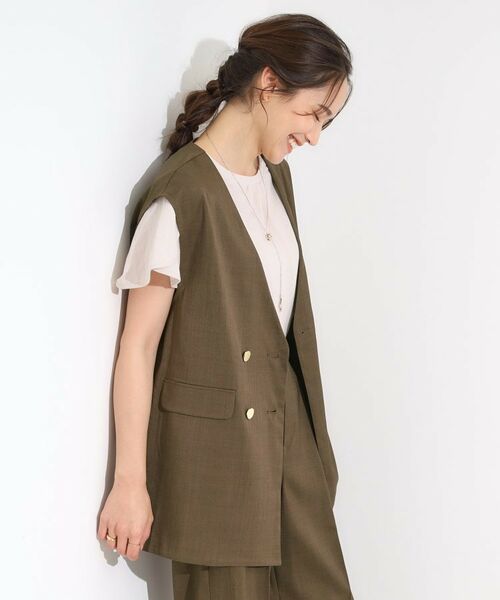 SHOO・LA・RUE / シューラルー ベスト | 【S-LL/セットアップ可/洗濯後しわになりにくい】ダブルベスト | 詳細6