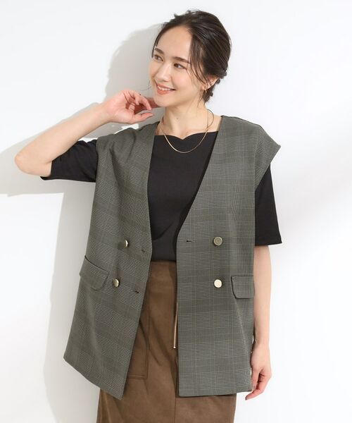 SHOO・LA・RUE / シューラルー ベスト | 【S-LL/セットアップ可/洗濯後しわになりにくい】ダブルベスト | 詳細9