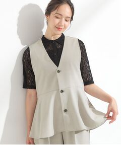 SHOO・LA・RUE / シューラルー ベスト | 【S-LL/セットアップ可/洗濯後しわになりにくい】ペプラムジレ