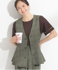 SHOO・LA・RUE / シューラルー ベスト | 【S-LL/セットアップ可/洗濯後しわになりにくい】ペプラムジレ