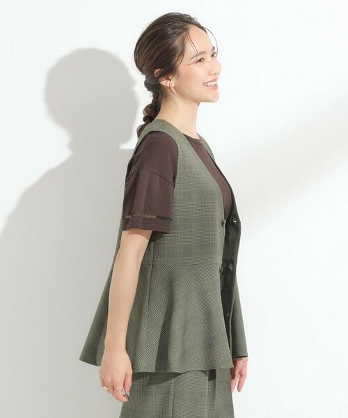 SHOO・LA・RUE / シューラルー ベスト | 【S-LL/セットアップ可/洗濯後しわになりにくい】ペプラムジレ | 詳細12