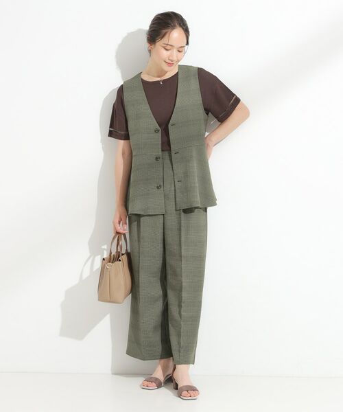 SHOO・LA・RUE / シューラルー ベスト | 【S-LL/セットアップ可/洗濯後しわになりにくい】ペプラムジレ | 詳細13