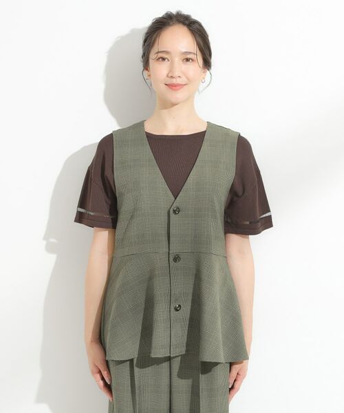 SHOO・LA・RUE / シューラルー ベスト | 【S-LL/セットアップ可/洗濯後しわになりにくい】ペプラムジレ | 詳細15