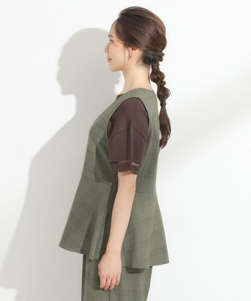 SHOO・LA・RUE / シューラルー ベスト | 【S-LL/セットアップ可/洗濯後しわになりにくい】ペプラムジレ | 詳細16