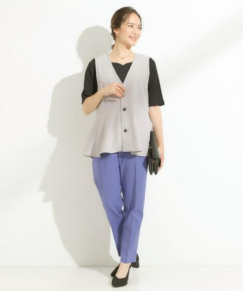 SHOO・LA・RUE / シューラルー ベスト | 【S-LL/セットアップ可/洗濯後しわになりにくい】ペプラムジレ | 詳細3