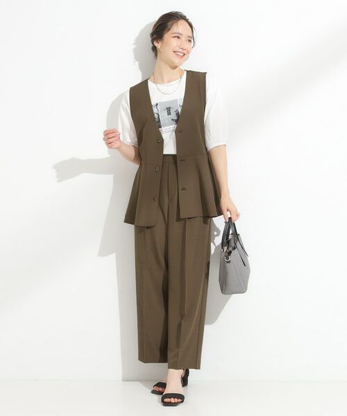 SHOO・LA・RUE / シューラルー ベスト | 【S-LL/セットアップ可/洗濯後しわになりにくい】ペプラムジレ | 詳細8