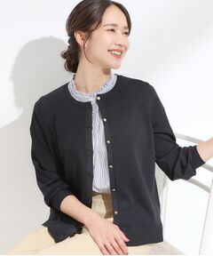 SHOO・LA・RUE / シューラルー カーディガン・ボレロ | 【洗える/S-LL】上品なラメ使い クルーネック ニットカーディガン