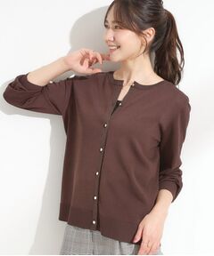 SHOO・LA・RUE / シューラルー カーディガン・ボレロ | 【洗える/S-LL】上品なラメ使い クルーネック ニットカーディガン