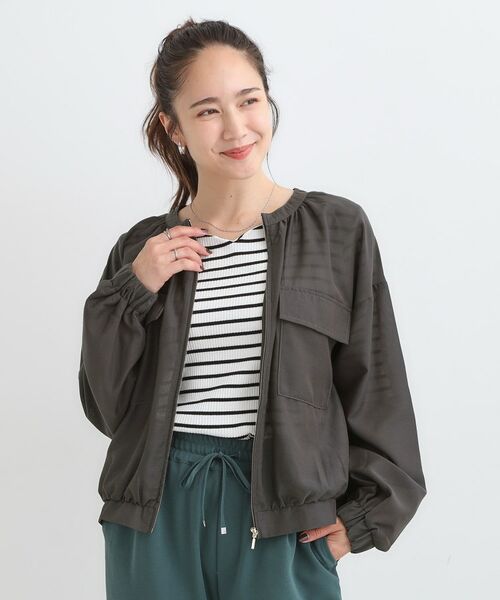 SHOO・LA・RUE / シューラルー レザーブルゾン・ジャケット | 【S-LL】寒暖差のある時期に 大人上品なシアーブルゾン | 詳細1