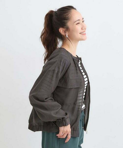 SHOO・LA・RUE / シューラルー レザーブルゾン・ジャケット | 【S-LL】寒暖差のある時期に 大人上品なシアーブルゾン | 詳細2