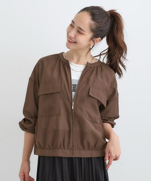 SHOO・LA・RUE / シューラルー レザーブルゾン・ジャケット | 【S-LL】寒暖差のある時期に 大人上品なシアーブルゾン | 詳細5