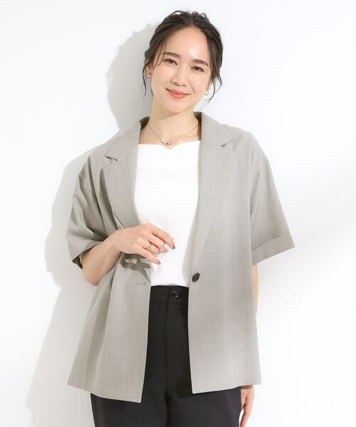 SHOO・LA・RUE / シューラルー テーラードジャケット | 【S-LL/セットアップ可/洗濯後しわになりにくい】5分袖テーラードジャケット | 詳細10