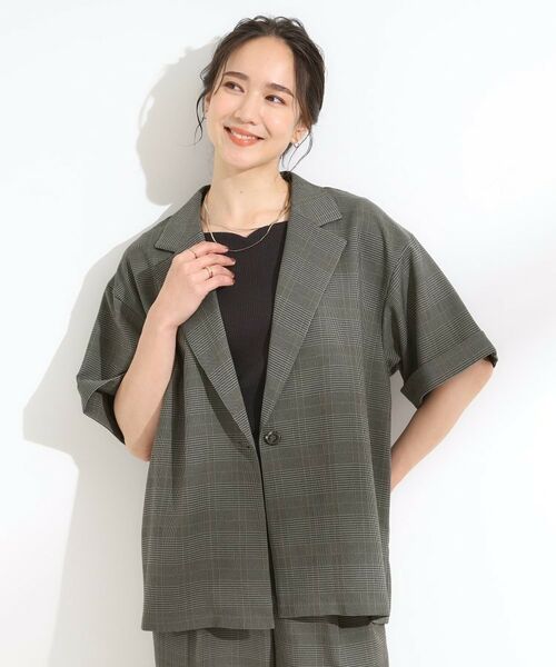 SHOO・LA・RUE / シューラルー テーラードジャケット | 【S-LL/セットアップ可/洗濯後しわになりにくい】5分袖テーラードジャケット | 詳細5