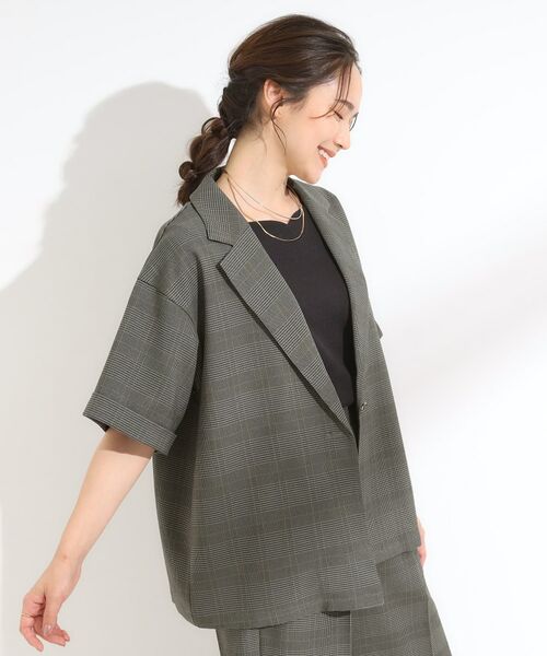 SHOO・LA・RUE / シューラルー テーラードジャケット | 【S-LL/セットアップ可/洗濯後しわになりにくい】5分袖テーラードジャケット | 詳細6