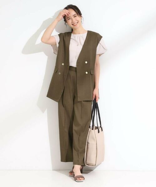 SHOO・LA・RUE / シューラルー パンツ | 【S-LL/セットアップ可/洗濯後しわになりにくい】きちんと見え タックワイドパンツ | 詳細10