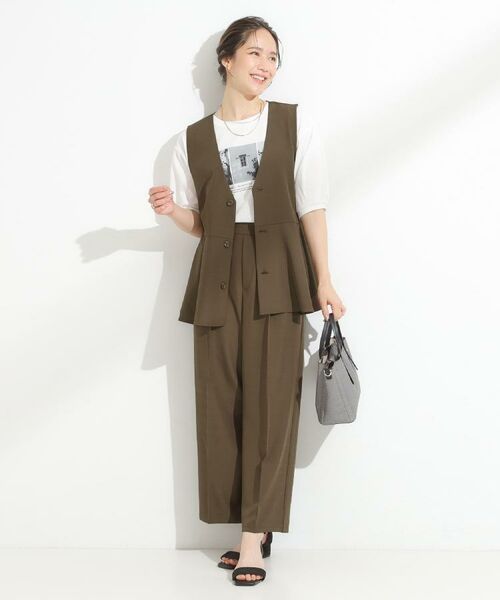 SHOO・LA・RUE / シューラルー パンツ | 【S-LL/セットアップ可/洗濯後しわになりにくい】きちんと見え タックワイドパンツ | 詳細11