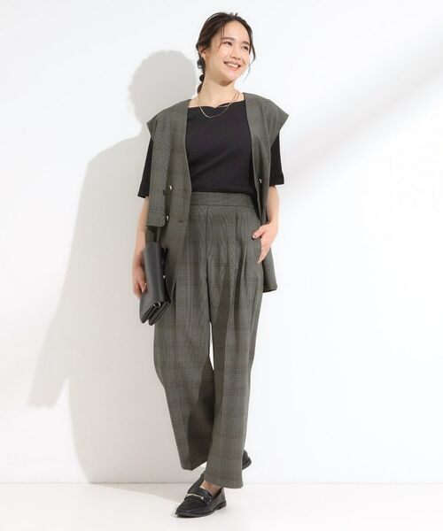 SHOO・LA・RUE / シューラルー パンツ | 【S-LL/セットアップ可/洗濯後しわになりにくい】きちんと見え タックワイドパンツ | 詳細16