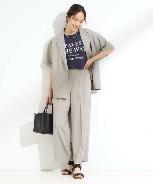 SHOO・LA・RUE / シューラルー パンツ | 【S-LL/セットアップ可/洗濯後しわになりにくい】きちんと見え タックワイドパンツ | 詳細2