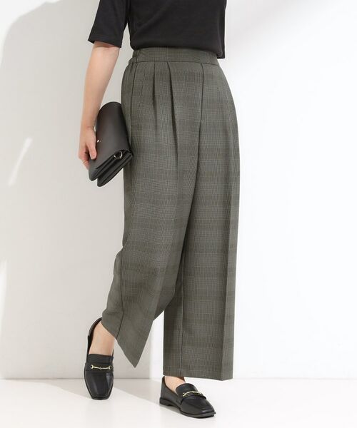 SHOO・LA・RUE / シューラルー パンツ | 【S-LL/セットアップ可/洗濯後しわになりにくい】きちんと見え タックワイドパンツ(グレー(212))