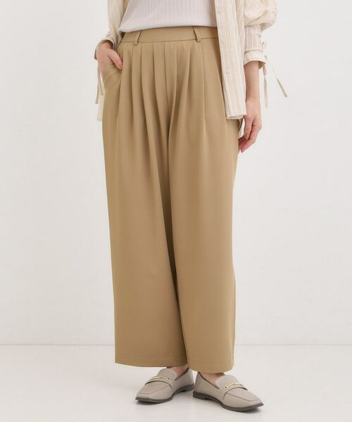 SHOO・LA・RUE / シューラルー パンツ | 【S-LL/ひんやり】腰まわりや太ももを自然にカバー タックワイドパンツ | 詳細5