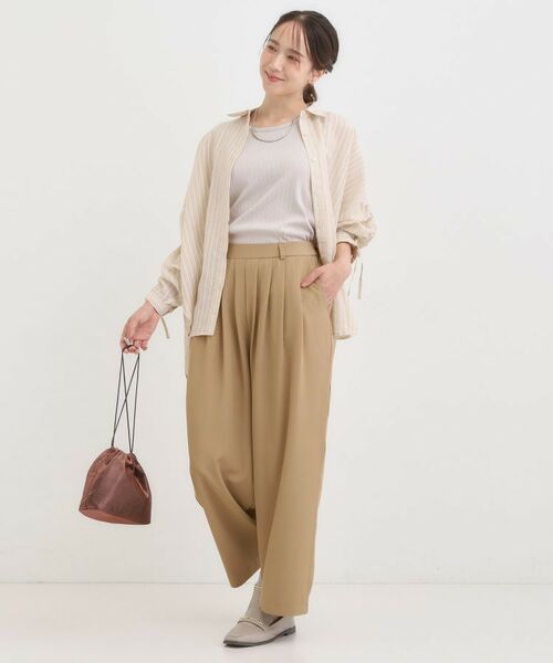 SHOO・LA・RUE / シューラルー パンツ | 【S-LL/ひんやり】腰まわりや太ももを自然にカバー タックワイドパンツ | 詳細7