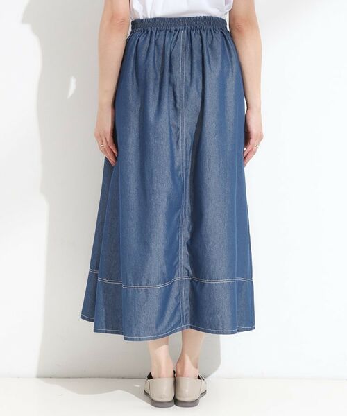 SHOO・LA・RUE / シューラルー ロング・マキシ丈スカート | 【S-LL】配色ステッチがアクセント デニムフレアスカート | 詳細11