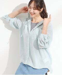 SHOO・LA・RUE / シューラルー シャツ・ブラウス | 【S-LL】大人の抜け感 シアーフードシャツ