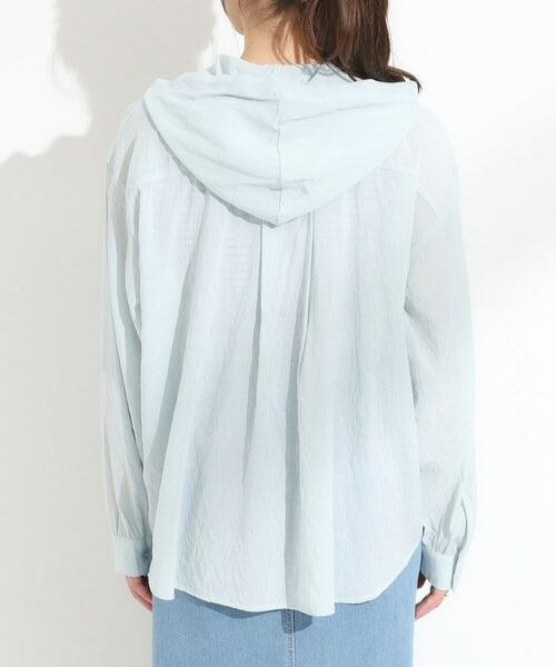 SHOO・LA・RUE / シューラルー シャツ・ブラウス | 【S-LL】大人の抜け感 シアーフードシャツ | 詳細15