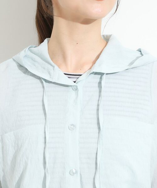 SHOO・LA・RUE / シューラルー シャツ・ブラウス | 【S-LL】大人の抜け感 シアーフードシャツ | 詳細16