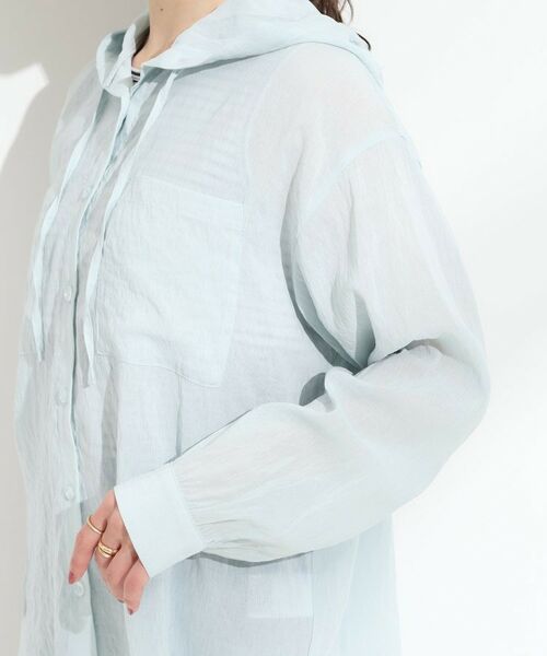 SHOO・LA・RUE / シューラルー シャツ・ブラウス | 【S-LL】大人の抜け感 シアーフードシャツ | 詳細18