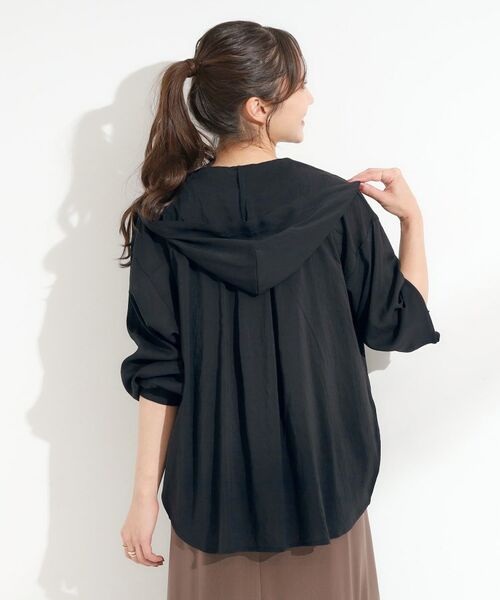 SHOO・LA・RUE / シューラルー シャツ・ブラウス | 【S-LL】大人の抜け感 シアーフードシャツ | 詳細6