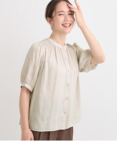 SHOO・LA・RUE / シューラルー シャツ・ブラウス | 【洗える/S-LL】お仕事にもデイリーにも サテン5分袖ブラウス