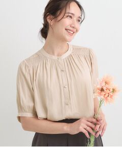 SHOO・LA・RUE / シューラルー シャツ・ブラウス | 【洗える/S-LL】お仕事にもデイリーにも サテン5分袖ブラウス