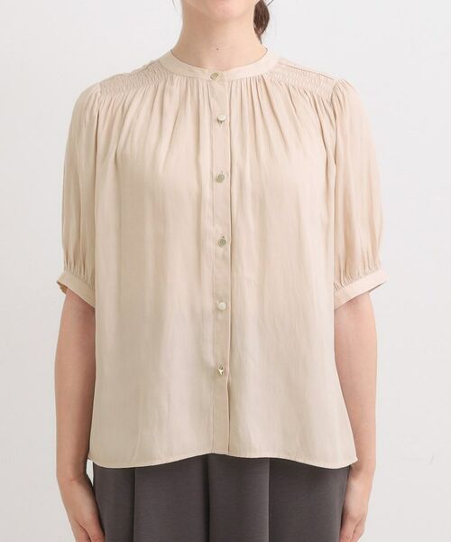 SHOO・LA・RUE / シューラルー シャツ・ブラウス | 【洗える/S-LL】お仕事にもデイリーにも サテン5分袖ブラウス | 詳細13