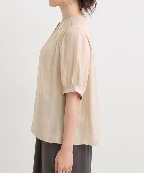 SHOO・LA・RUE / シューラルー シャツ・ブラウス | 【洗える/S-LL】お仕事にもデイリーにも サテン5分袖ブラウス | 詳細14