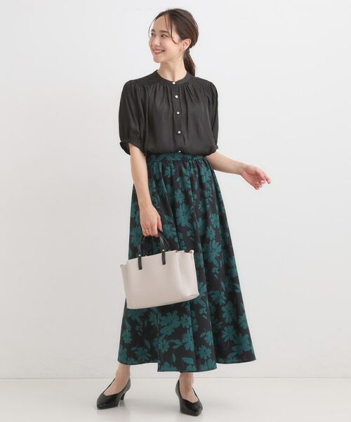 SHOO・LA・RUE / シューラルー シャツ・ブラウス | 【洗える/S-LL】お仕事にもデイリーにも サテン5分袖ブラウス | 詳細3