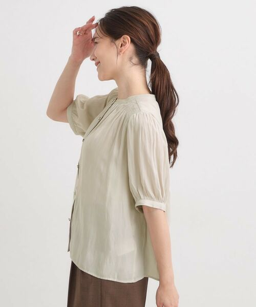 SHOO・LA・RUE / シューラルー シャツ・ブラウス | 【洗える/S-LL】お仕事にもデイリーにも サテン5分袖ブラウス | 詳細6