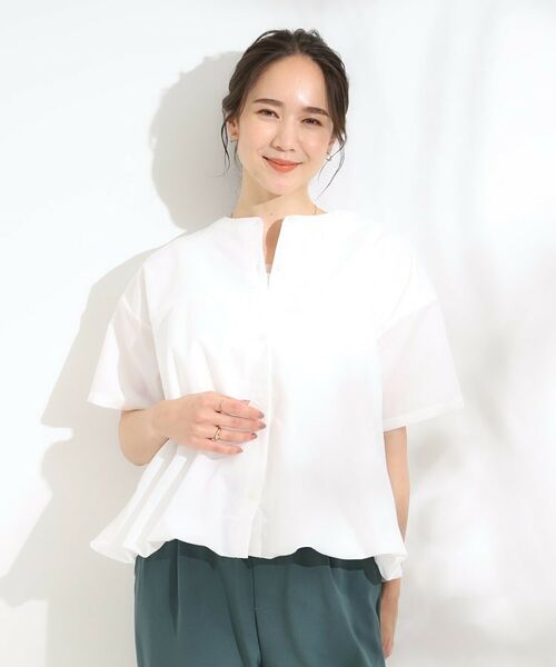 SHOO・LA・RUE / シューラルー シャツ・ブラウス | 【S-LL】インせず着られる 裾バルーンシャツ | 詳細1