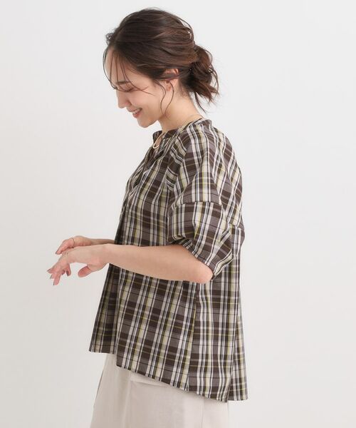 SHOO・LA・RUE / シューラルー シャツ・ブラウス | 【S-LL/洗濯後しわになりにくい】ランタン5分袖 スキッパーブラウス | 詳細10