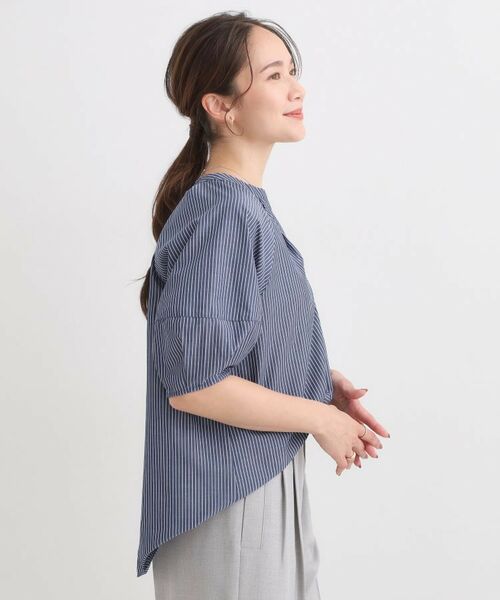 SHOO・LA・RUE / シューラルー シャツ・ブラウス | 【S-LL/洗濯後しわになりにくい】ランタン5分袖 スキッパーブラウス | 詳細14