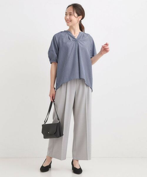 SHOO・LA・RUE / シューラルー シャツ・ブラウス | 【S-LL/洗濯後しわになりにくい】ランタン5分袖 スキッパーブラウス | 詳細15