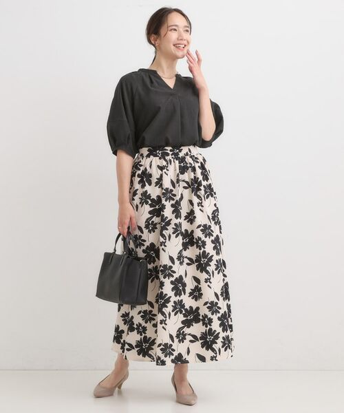 SHOO・LA・RUE / シューラルー シャツ・ブラウス | 【S-LL/洗濯後しわになりにくい】ランタン5分袖 スキッパーブラウス | 詳細3